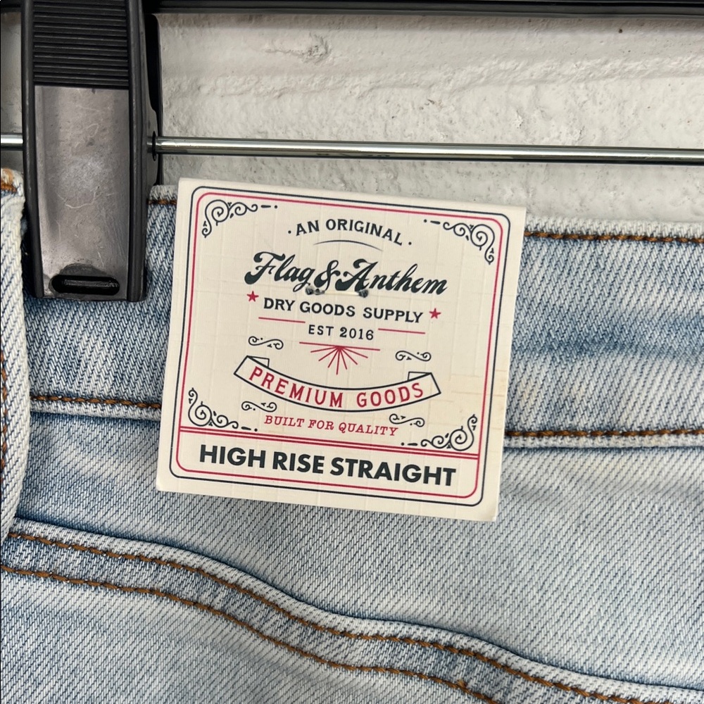 Flag & Anthem Blue Straight Leg Jeans Classic Style - Picture 6 of 12
